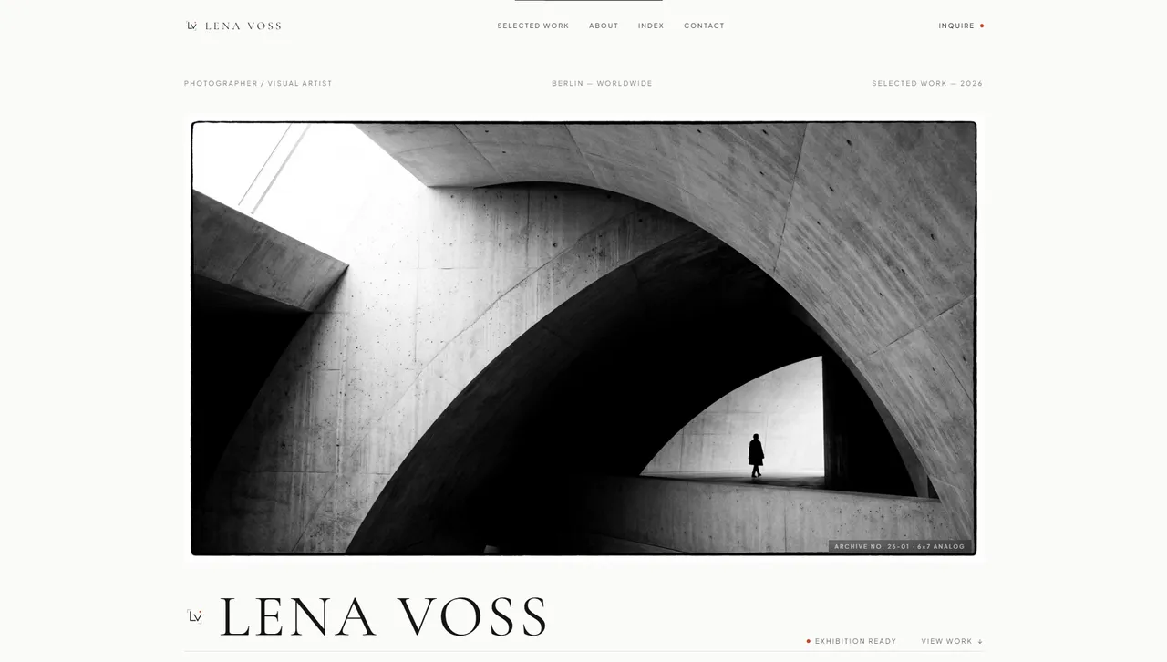 Lena Voss — Photography Portfolio website (concept)